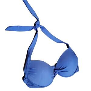 TAHITI halter style bikini swimsuit top Padded Periwinkle Blue size M